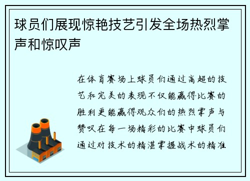 球员们展现惊艳技艺引发全场热烈掌声和惊叹声